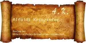 Alföldi Krisztofer névjegykártya