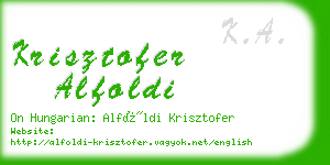 krisztofer alfoldi business card