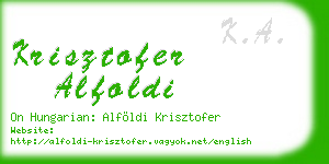 krisztofer alfoldi business card
